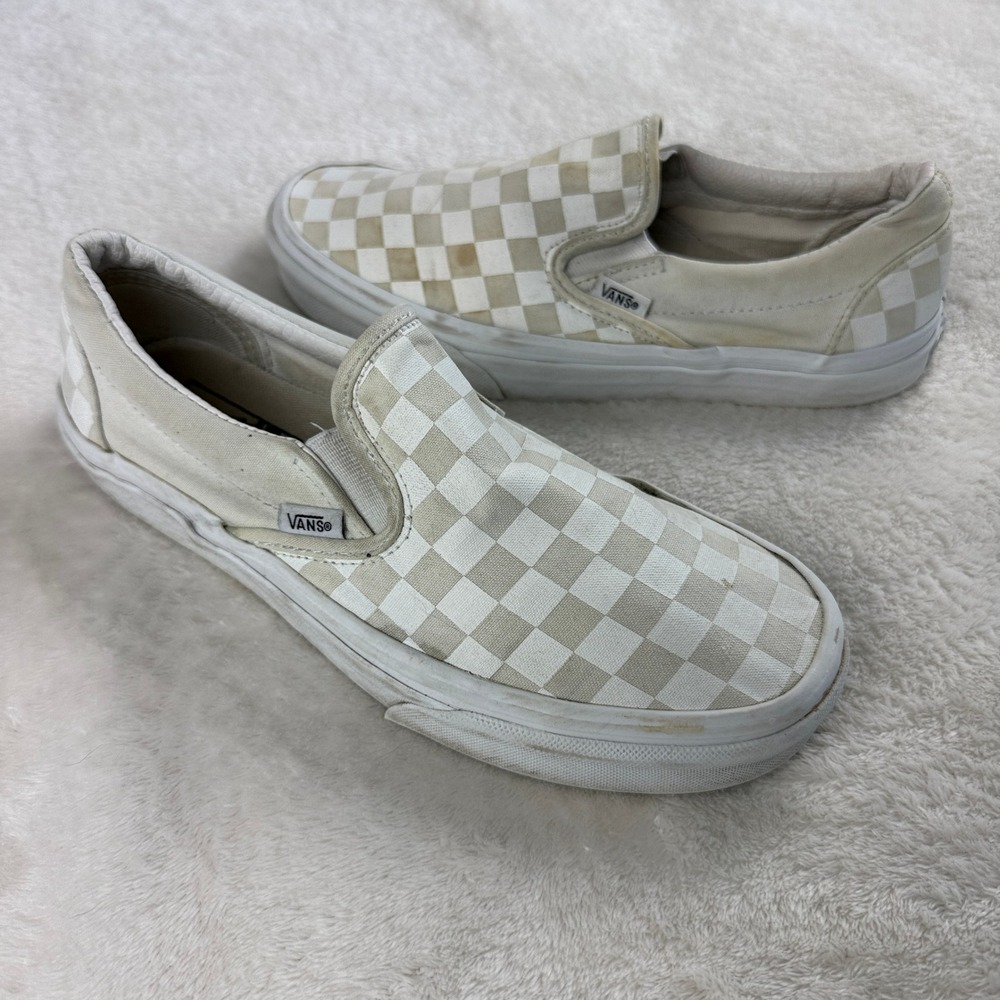 Vans Classic Canvas Checkerboard Skate Shoes Womens 8 Mens 6.5 Slip On Sneakers